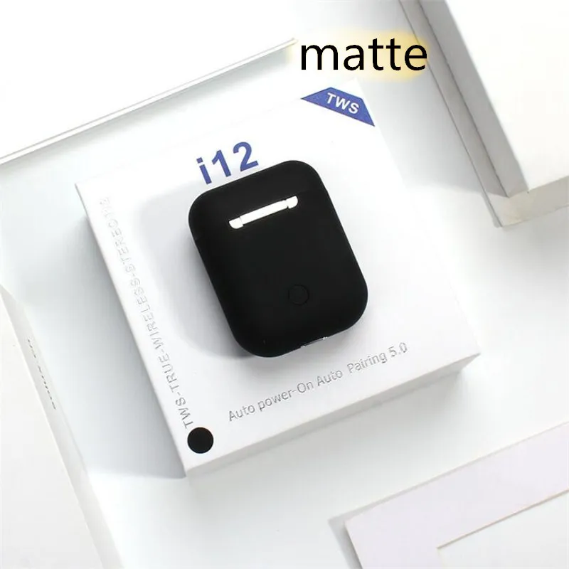 Наушники i12 TWS Bluetooth 5,0, двойные звонки, сенсорные наушники для iPhone, xiaomi, android, Pk, i11, i20, I10, tws, Прямая поставка - Цвет: Черный