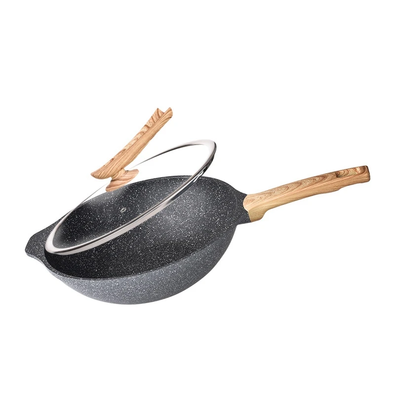 

Sushar for 32cm Household Non-Stick Pan Frying Pan Oil-Free Frying Pan (with Lid) Gas Induction Cooker Universal