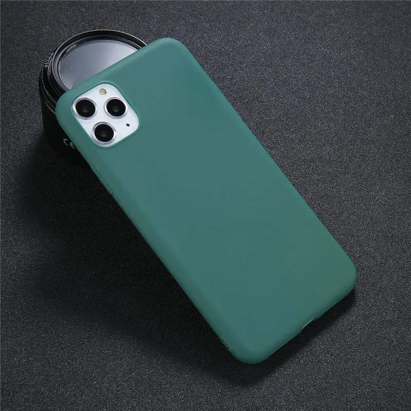 Lovebay силиконовый чехол для телефона для iPhone 11 Pro X XR XS Max 7 8 6 6s Plus 5 5S SE карамельный цвет сплошной мягкий чехол для iPhone 11 - Цвет: G