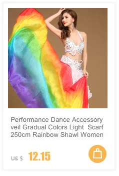 Детская вуаль для танца живота, шифоновая вуаль для восточных танцев, сценический шарф для девочек, градиентная пряжа 170*110 см
