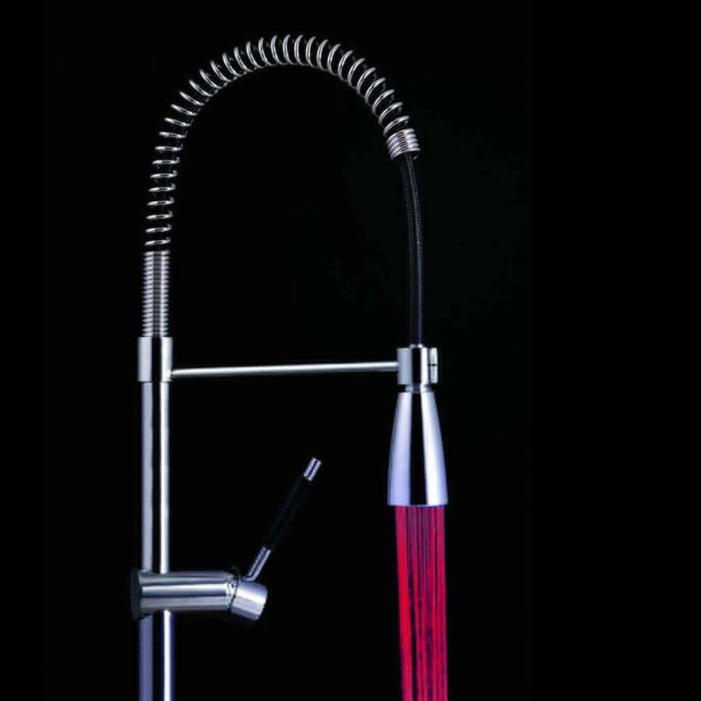 Replacement Spontaneous Light Tap Temperature Sensor Sink Temperature-controlled Nozzle 3 Colors Change LED Faucet