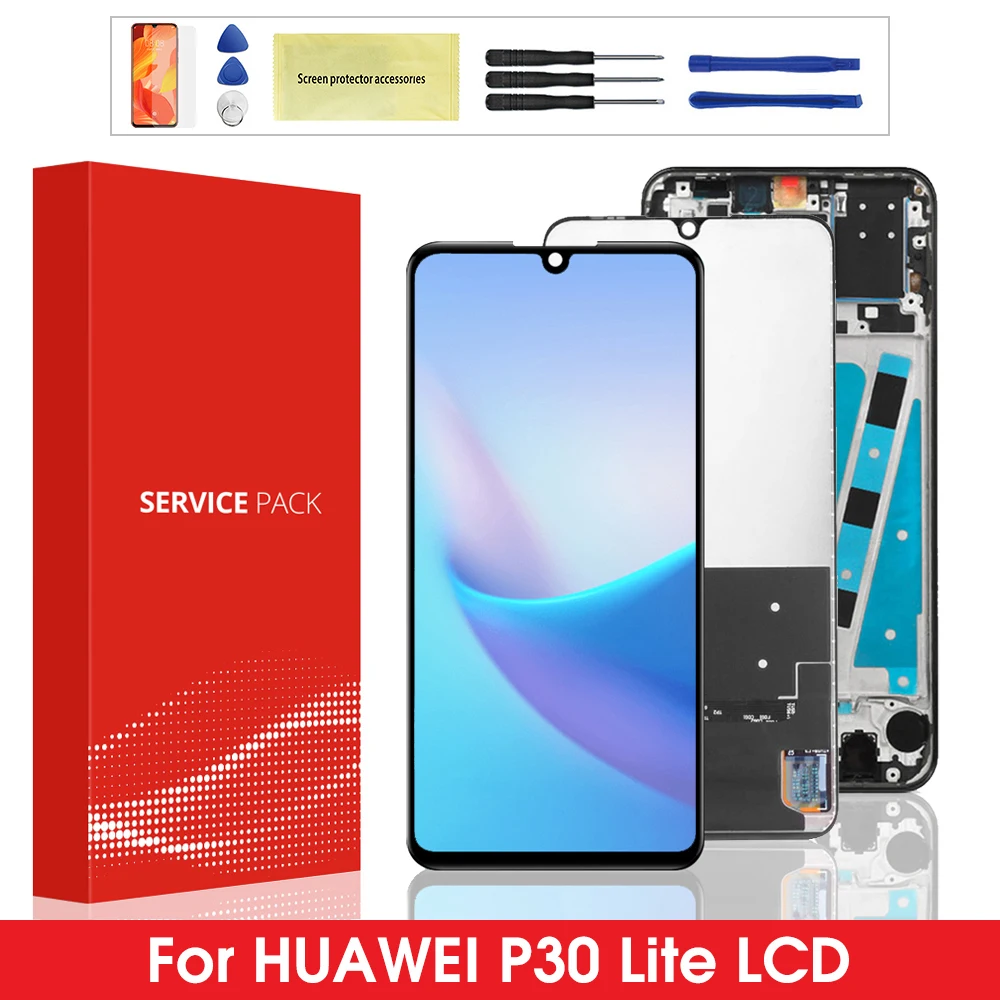 Оригинальный ЖК дисплей для HUAWEI P30 Lite сенсорный экран с рамкой дисплея Nova 4e MAR LX1 LX2