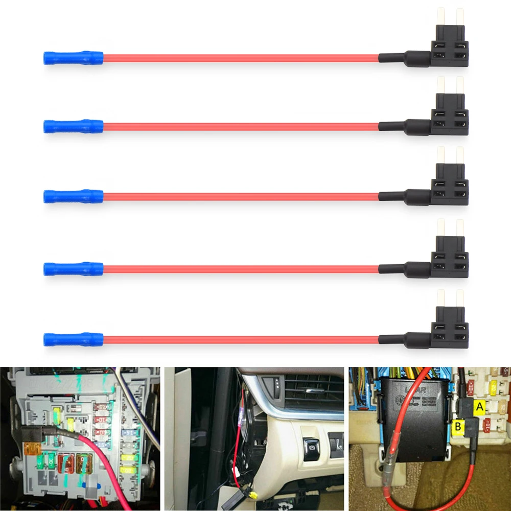5 шт мощностью 12V Для автомобилей добавить a цепи предохранитель Tap адаптер мини