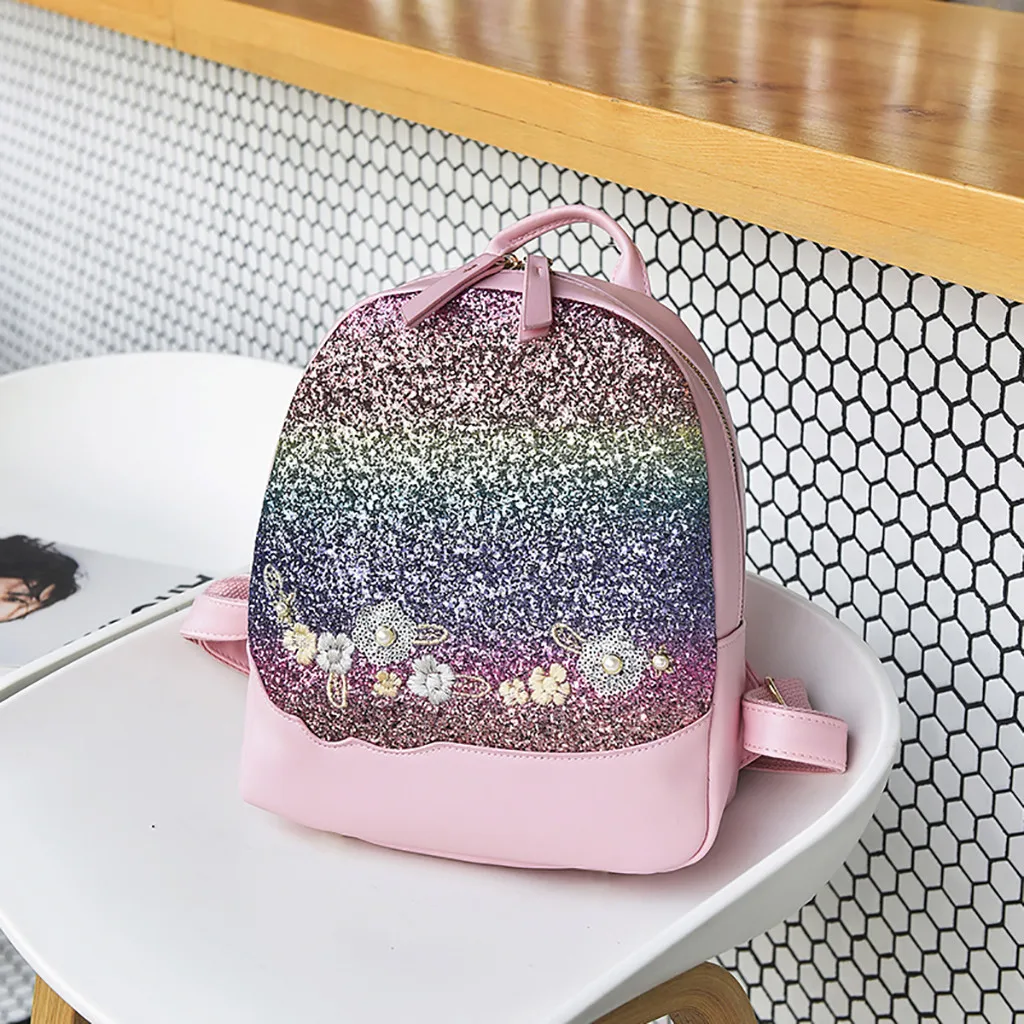 Girl's Small Backpack Fashion Shining Sequin Bag Women Multi-Function Mini Back Pack For Teenage Girls Kids Dropshipping 10