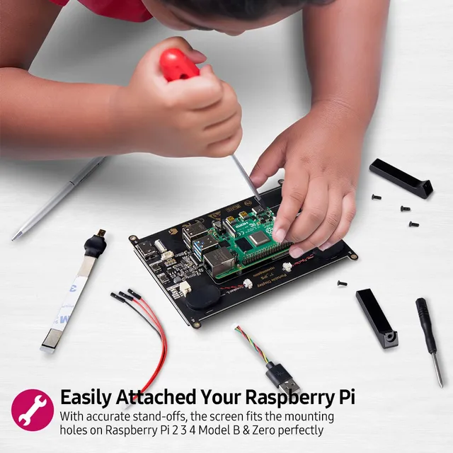 UPERFECT-Pantalla táctil IPS LCD de 7 pulgadas para Raspberry Pi, HD, HDMI, Monitor capacitivo, Control de punto de contacto UPERFECT-Pantalla táctil IPS LCD de 7 pulgadas para Raspberry Pi, HD, HDMI, Monitor capacitivo, Control de punto de contacto