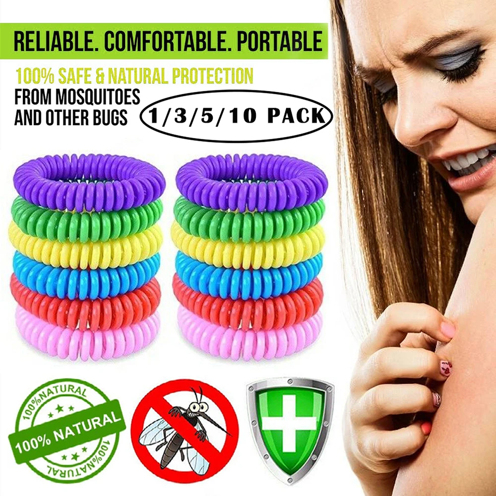 Waterproof Spiral Wrist Band Outdoor Natural Safe Spring coil Mosquito