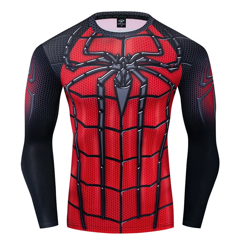 

Spiderman 3D Printed Tshirt Mens Marvel T-shirts Compression Shirt Polyester Tee Shirt Male Long Sleeved Tops Cosplay Costume