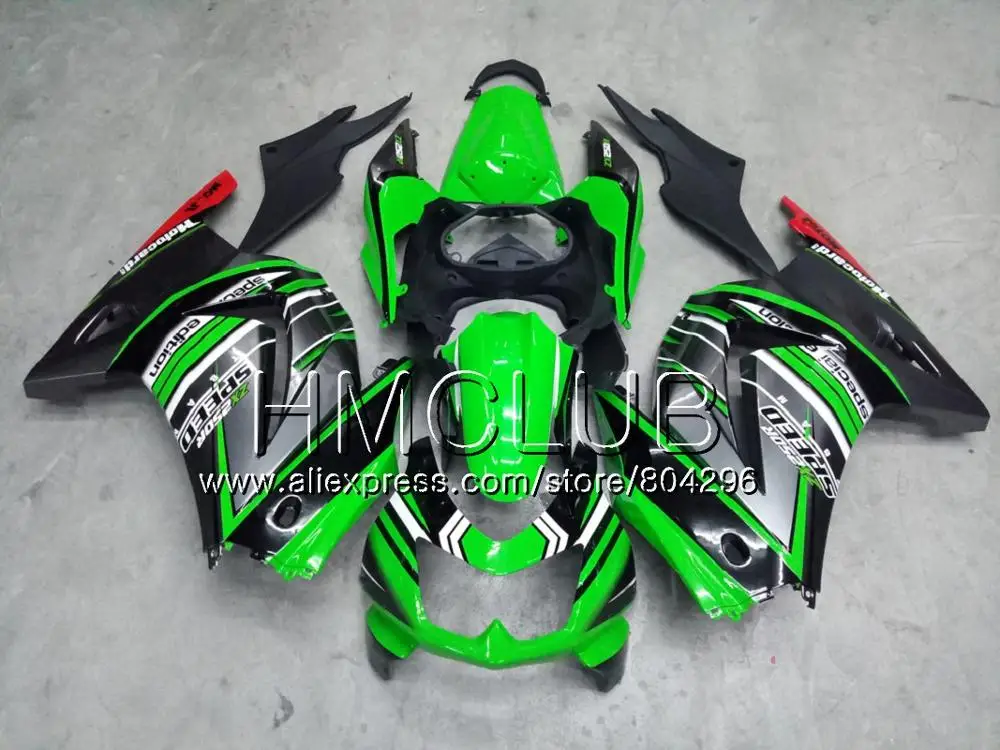 Средства ухода за кожей для KAWASAKI NINJA EX250 ZX250R 2008 2009 2010 2011 2012 9JK. 0 ZX 250R ZX-250R EX 250 08 09, 10, 11, 12, Обтекатели цвета: зеленый, черный - Цвет: No. 21