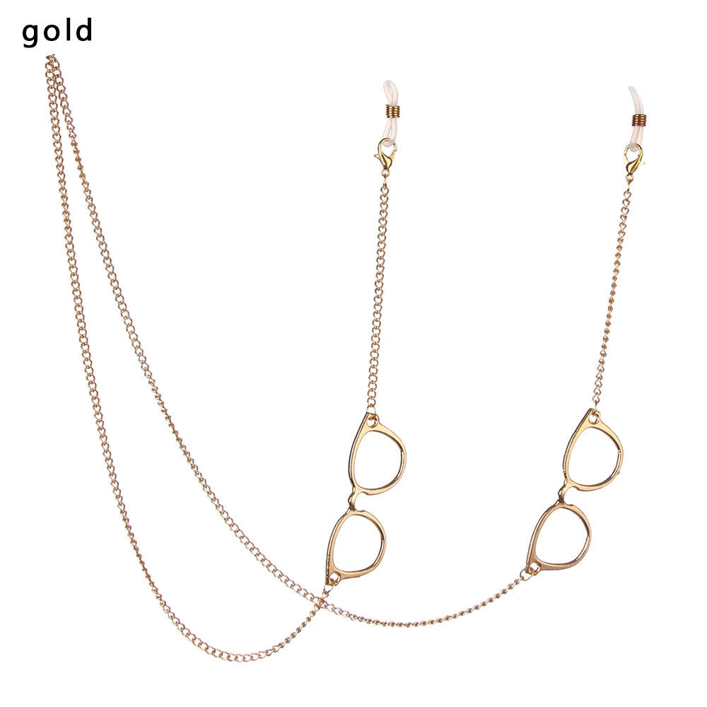 gold Модные очки, цепочка для очков, очки, цепочка для солнцезащитных очков, держатель шнура, шнурок, ожерелье, очки, аксессуары, золото, черный - Цвет: gold