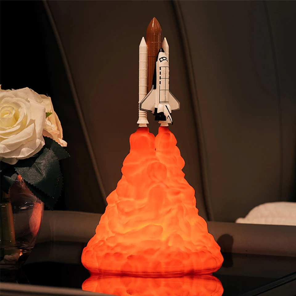 

Geoeon Space Shuttle Lamp The best gift for children In Night Light By 3D Print For Lovers Rocket Lamp A540