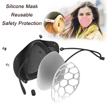

1Pcs NEW Silicone Mask Unisex PM2.5 Protective Face Mask Mouth Nose Disconnect-type Mask Anti-dust Masks Replaceable Filter Mask