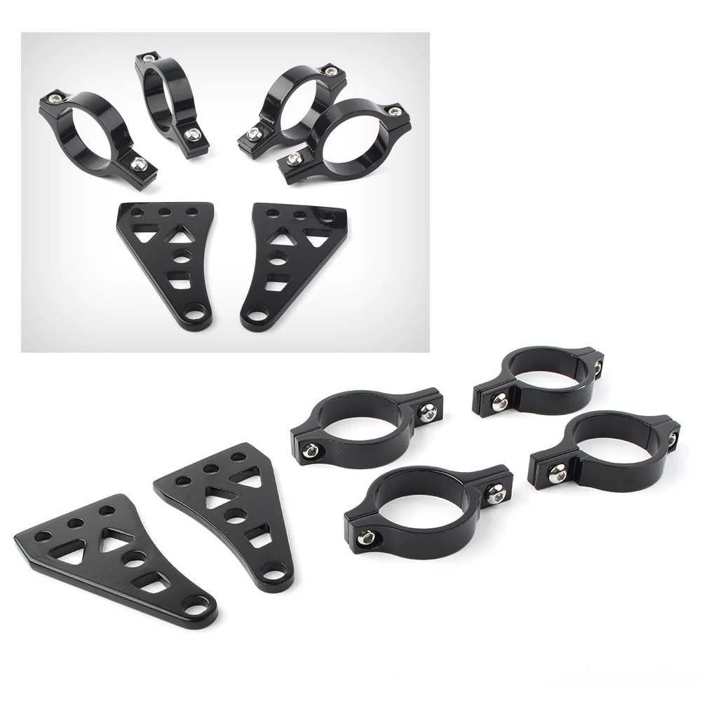 Black 41mm Universal Motorcycle Headlight Mount Bracket Fork For Harley