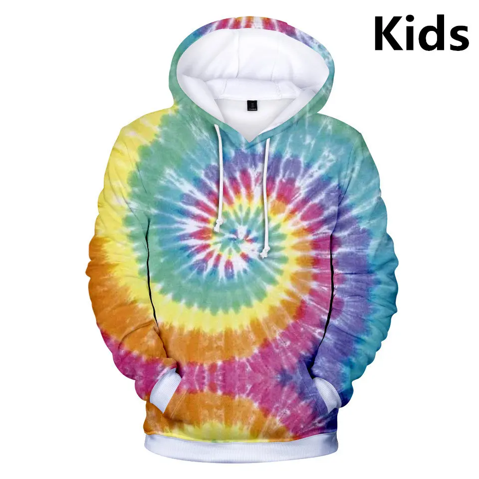 Kids Tie Dye Hoodie Sweatshirt Col Mint Fusion