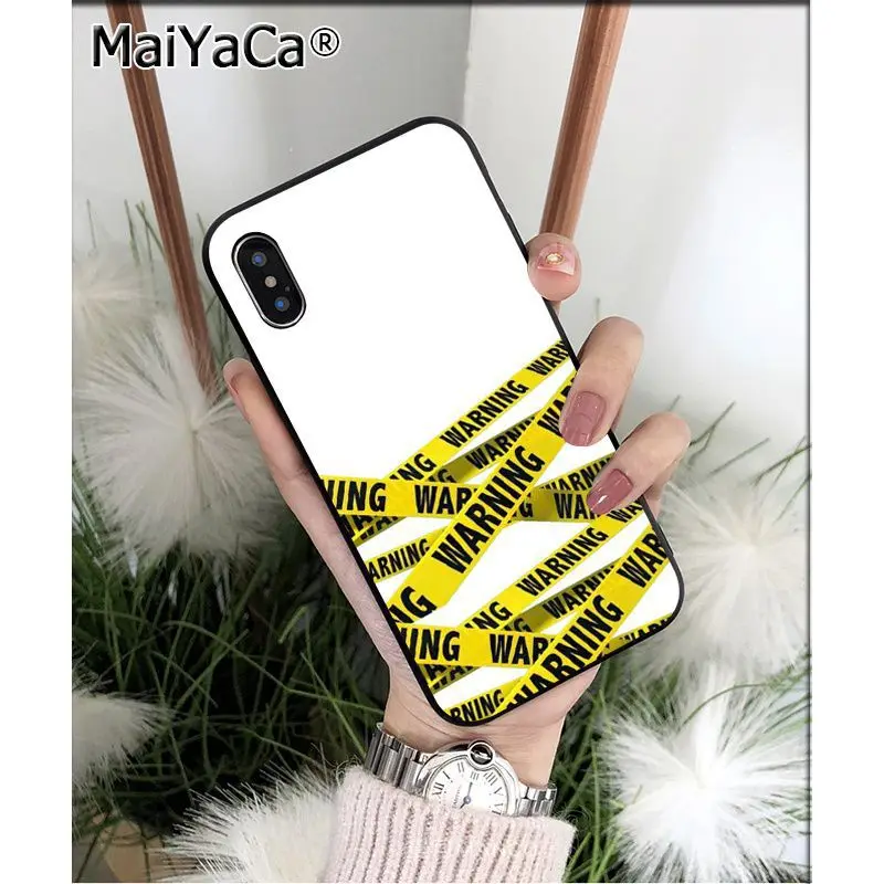 MaiYaCa желтый предупреждающий ТПУ силиконовый чехол для телефона, чехол для Apple iphone 11 pro 8 7 66S Plus X XS MAX 5S SE XR