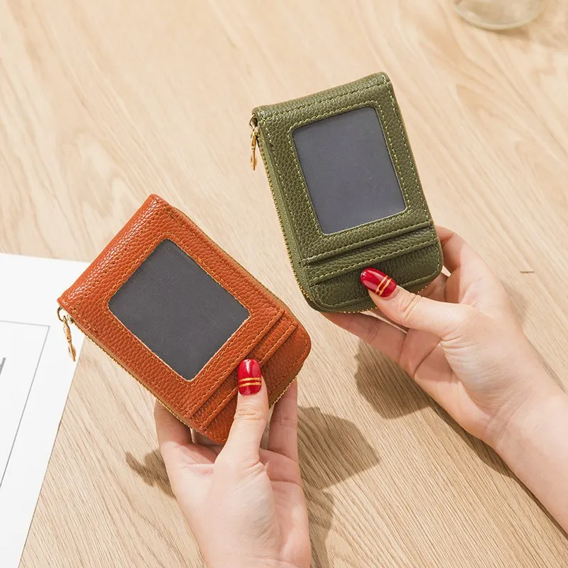 

ID Businiss Credit Cards Holder Women Wallets Card Pockets Case Clip New Classic Fashion Female Leather Solid