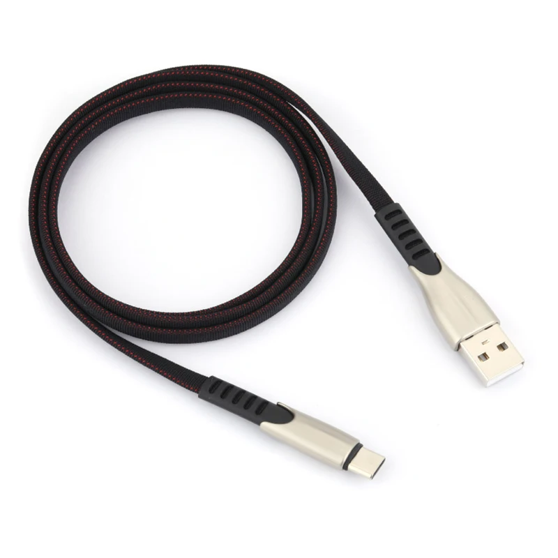 Провод для быстрой зарядки Micro USB кабель для передачи данных и зарядки type C вязаный кабель для смартфонов и сотовых телефонов PUO88 - Цвет: Черный