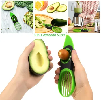 

Avocado Slicer Avocado Cutter Knife Corer Pulp Separator Fruit Peeler Cutter Tool with ComfortGrip Handle Splitter Pitter Slicer