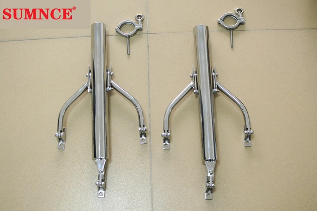 A Pair Of Side Mount Outrigger Holders 316 stainless steel fishing rod  holder for boat