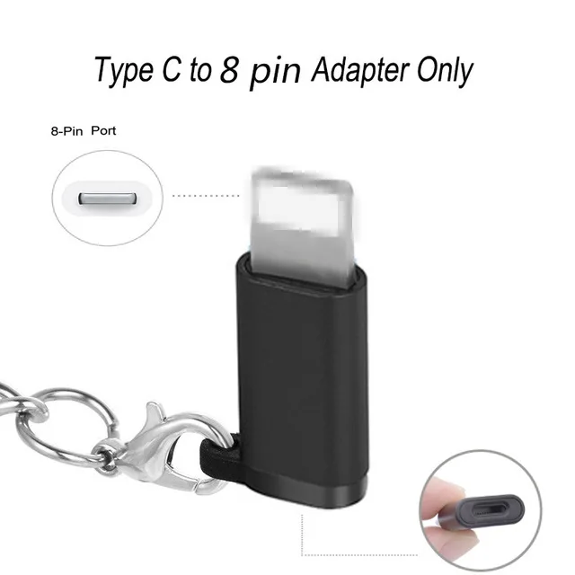 Adapter For 8pin Usb type-C кабель для samsung S10 huawei P30 Pro Быстрая зарядка type-C кабель для зарядки мобильного телефона USB C кабель для samsung S9 S8 - Цвет: Adapter For 8pin