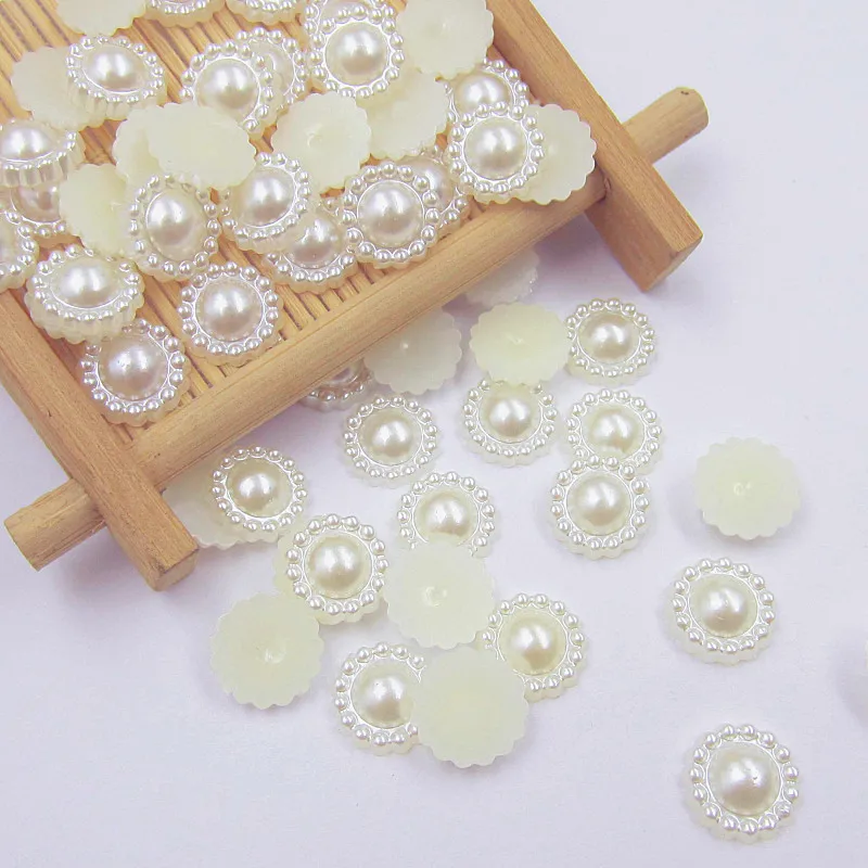 100 шт 10 мм имитация ABS полукруглые жемчужные бусины в форме цветка для поделок скрапбукинга ювелирные изделия Ремесло украшения одежды - Цвет: White