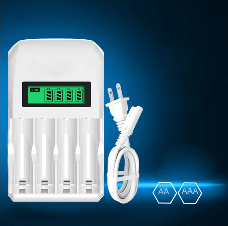 4 слота час Seper быстрая lcd AA/AAA Сетевое зарядное устройство AA/AAA/Ni-Cd/Ni-mh для домашнего