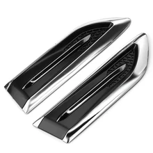 2 Buah/Banyak 3D Stiker Kap Mobil Chrome Grille Hiu Gill Simulasi Aliran Udara Ventilasi Auto Dekorasi Stiker(China)