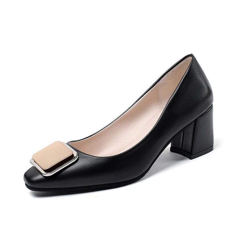

Women Shoes Pointed Toe Pumps Leisure Dress High Heels Boat Wedding Tenis Feminino Zapatillas Mujer Square buckle NVX159