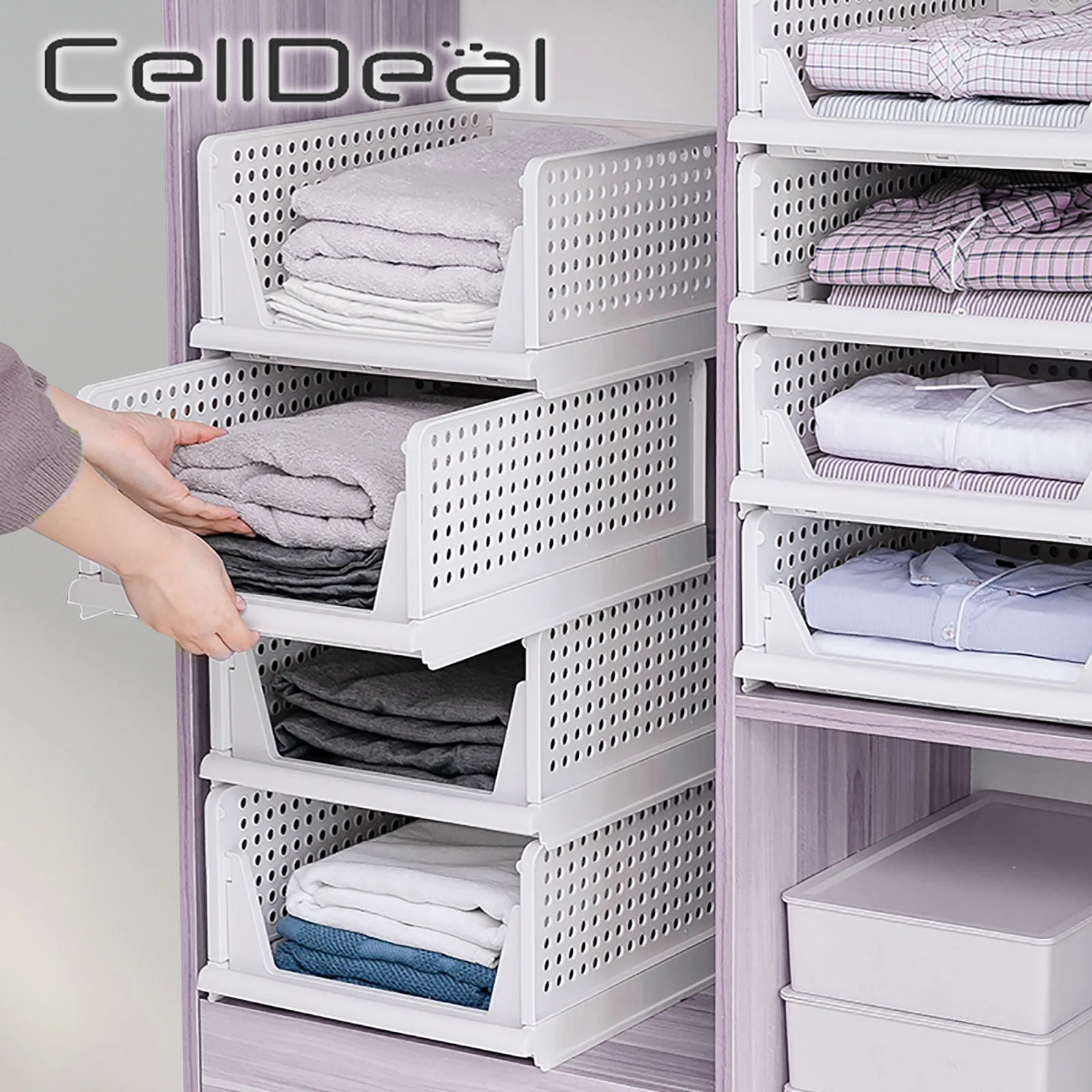 

1 Pc Home drawer wardrobe organizer rack Closet Clothing Organizer Storage Multilayer cabinet clothes Shelf Rack Box Layered Box