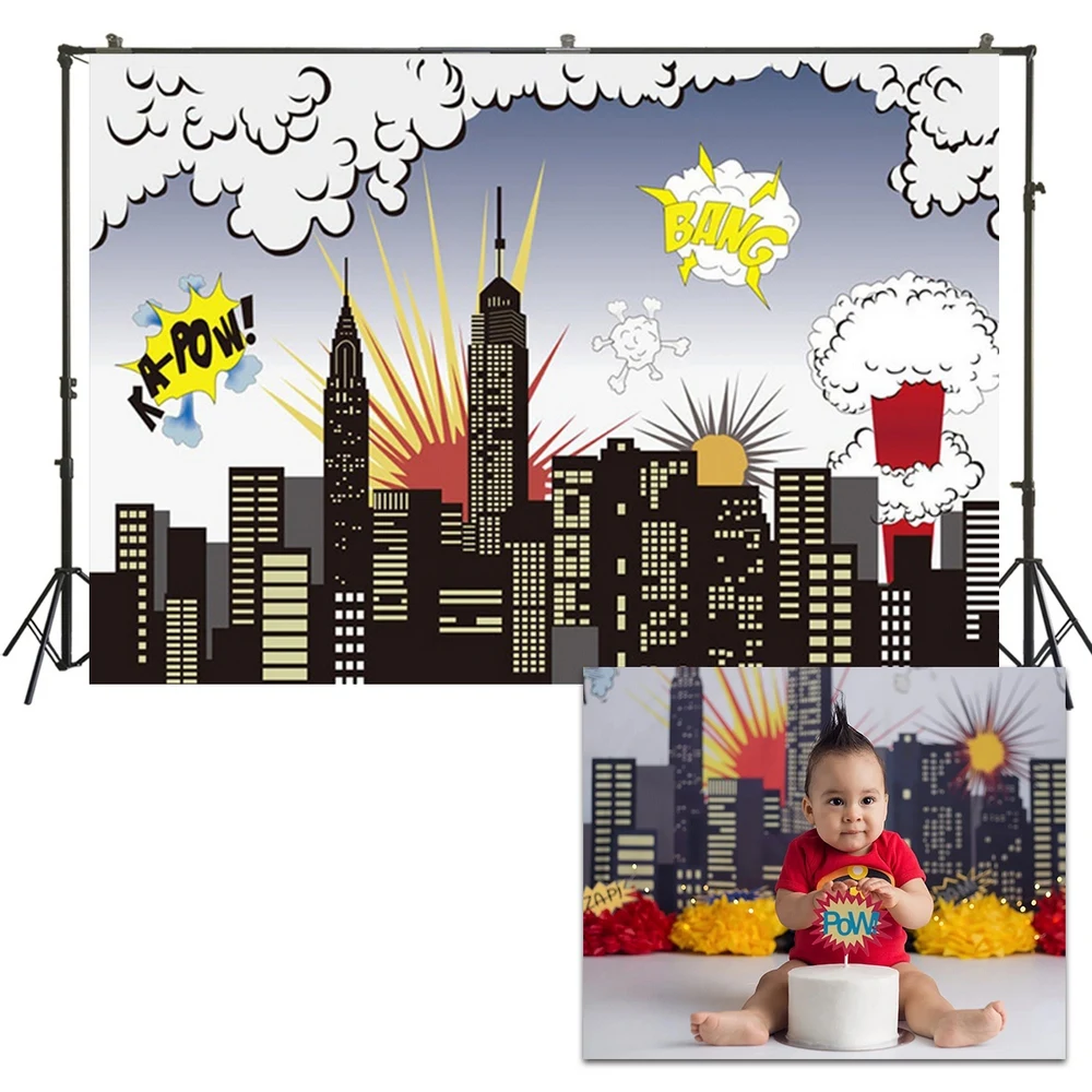 Hero Backdrop Photography Background Newborn Kids Cake Smash Portrait First Birthday Photo Booth Prop Banner | Электроника