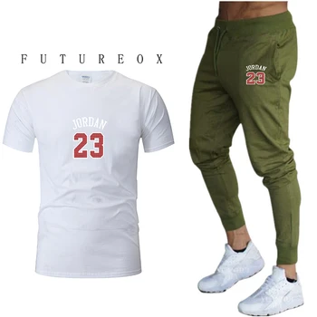 

Summer new men's fashion two-piece T-shirt + pants suit men's summer top T-shirt fashion brand printed T-shirt quality sportswea