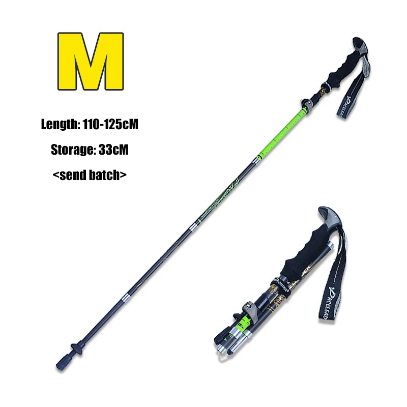 H Portable Outdoor climbing trekking pole Folding Hiking Stick Cane Trekking Poles Anti-Skid Handle Walking Sticks