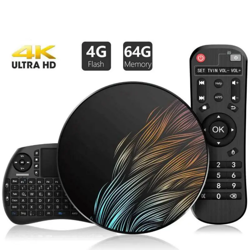 

New Smart Android TV Box 16GB 32GB 64GB Set Top Box Media Player Network Smart TV Box Android 9.0 Support Multiple Connections