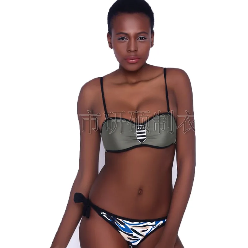 

Yanshuo New Style Triangular Two-piece Swimsuits Bikini Underwire Push up One-piece Cup Swimwear Bathing Suit Wholesale