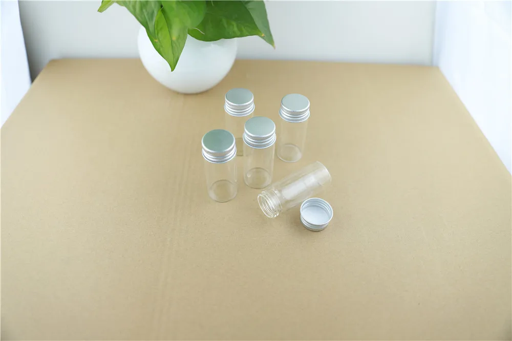 24PCS 30mm 30ml Cute Small Glass Bottles Aluminum Caps Glass Tiny Jars Vials Transparent Glass Containers Perfume Bottles (7)