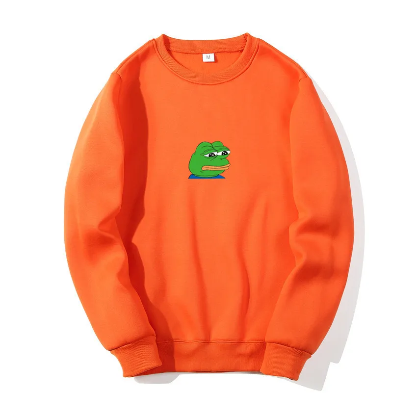 Брендовые новые модные толстовки уличная хип-хоп печать Sad Frog Толстовка мужская Толстовка и мужская Японская уличная одежда - Цвет: Оранжевый