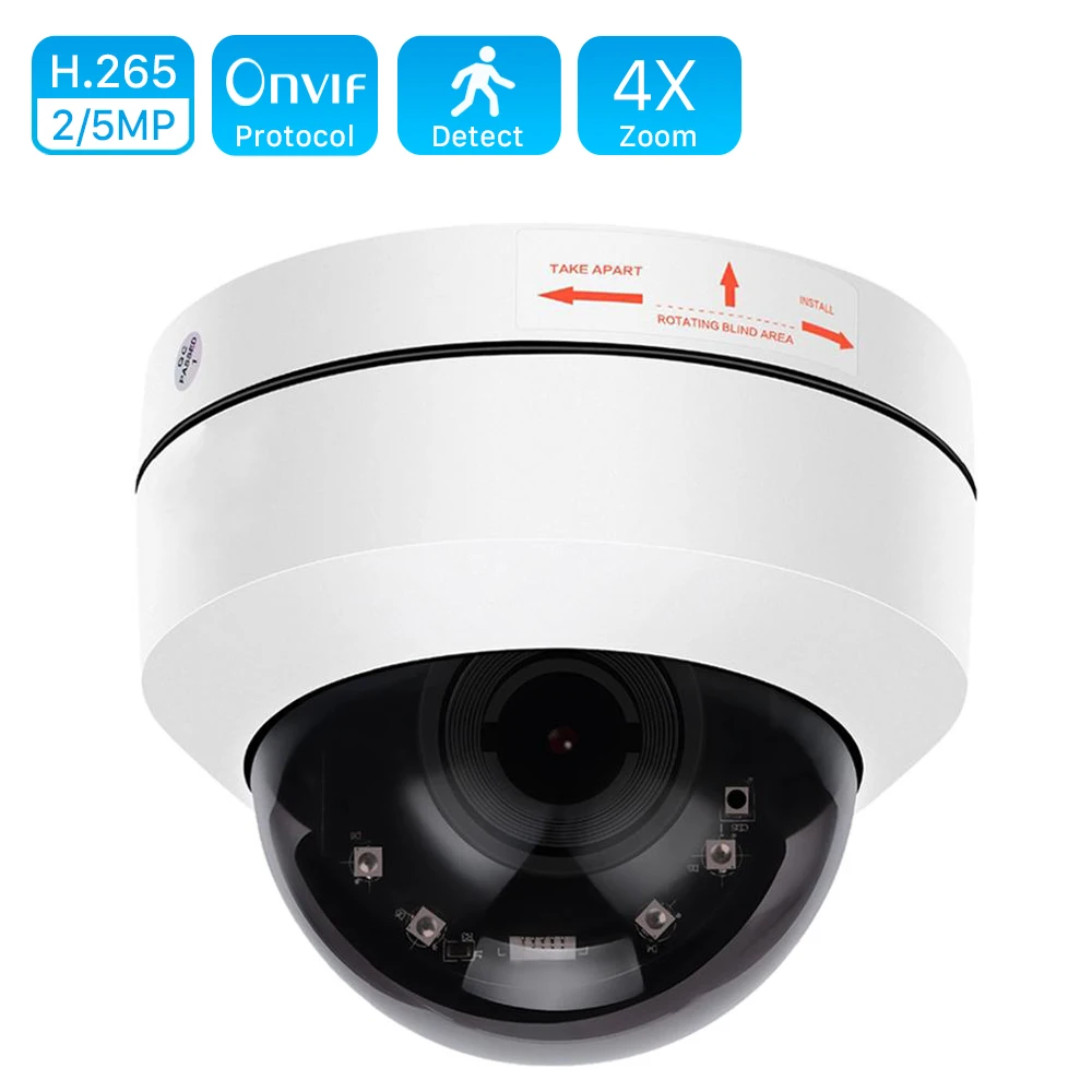 

POE 5MP Speed Dome PTZ Camera mini HD 1080P H.265 CCTV Security IP Camera 4X Zoom Motorized lens 2MP Pan Tilt IR 50M P2P ONVIF