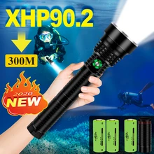 XHP90.2 Most Professional Diving Led flashlight IPX8 waterproof XHP70 underwater Lantern 18650 OR 26650 Rechargeable Torch light