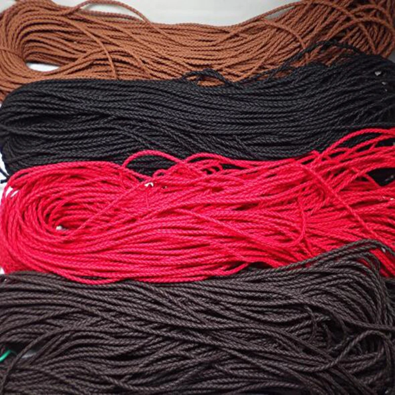 100 Yards Mixed Color 3mm Round Beading /Thread/ Beads Braided Leather Cord String Rope For Bracelets Jewelry Making Findings | Украшения и