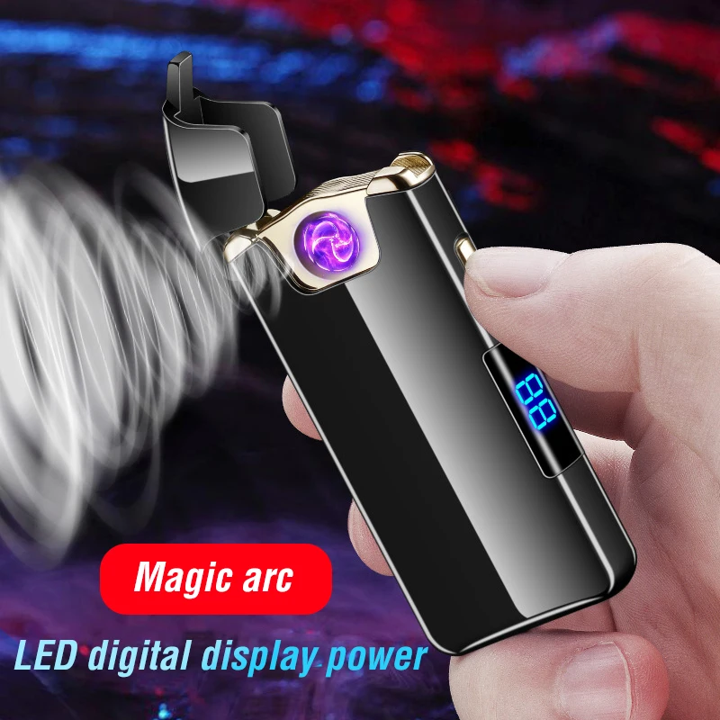 

2020 Magic Spinning Plasma Arc Cigarette Lighter USB Electric Turbo Lighter Windproof Flame Electronic Pulsed Lighter Gift