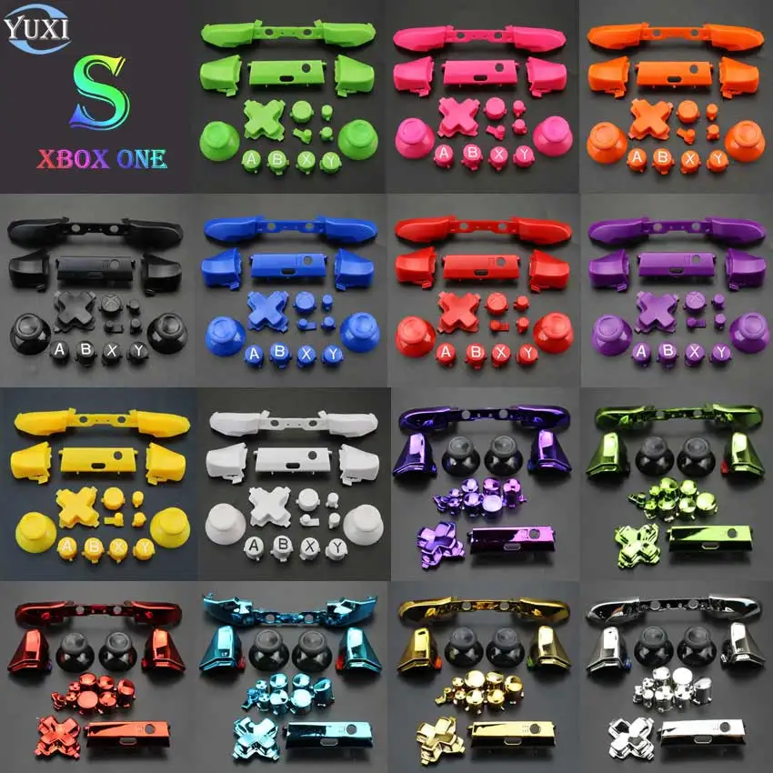 YuXi полный набор хромированная кнопка Замена для Xbox One S Dpad ABXY триггер ручки части