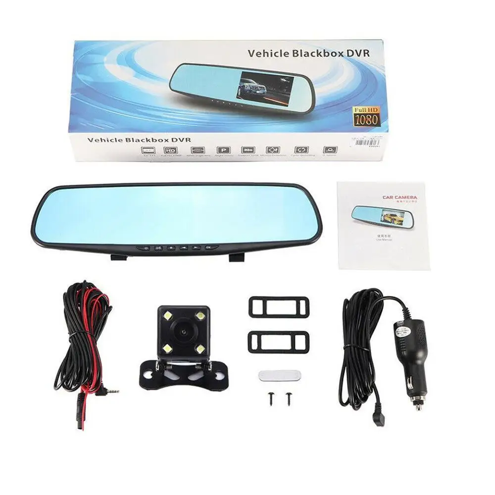 

Camera Dash Cam Car Mirror Dual Lens Rear View Camera Rearview Auto Recorder Video Full Hd Front And Rear