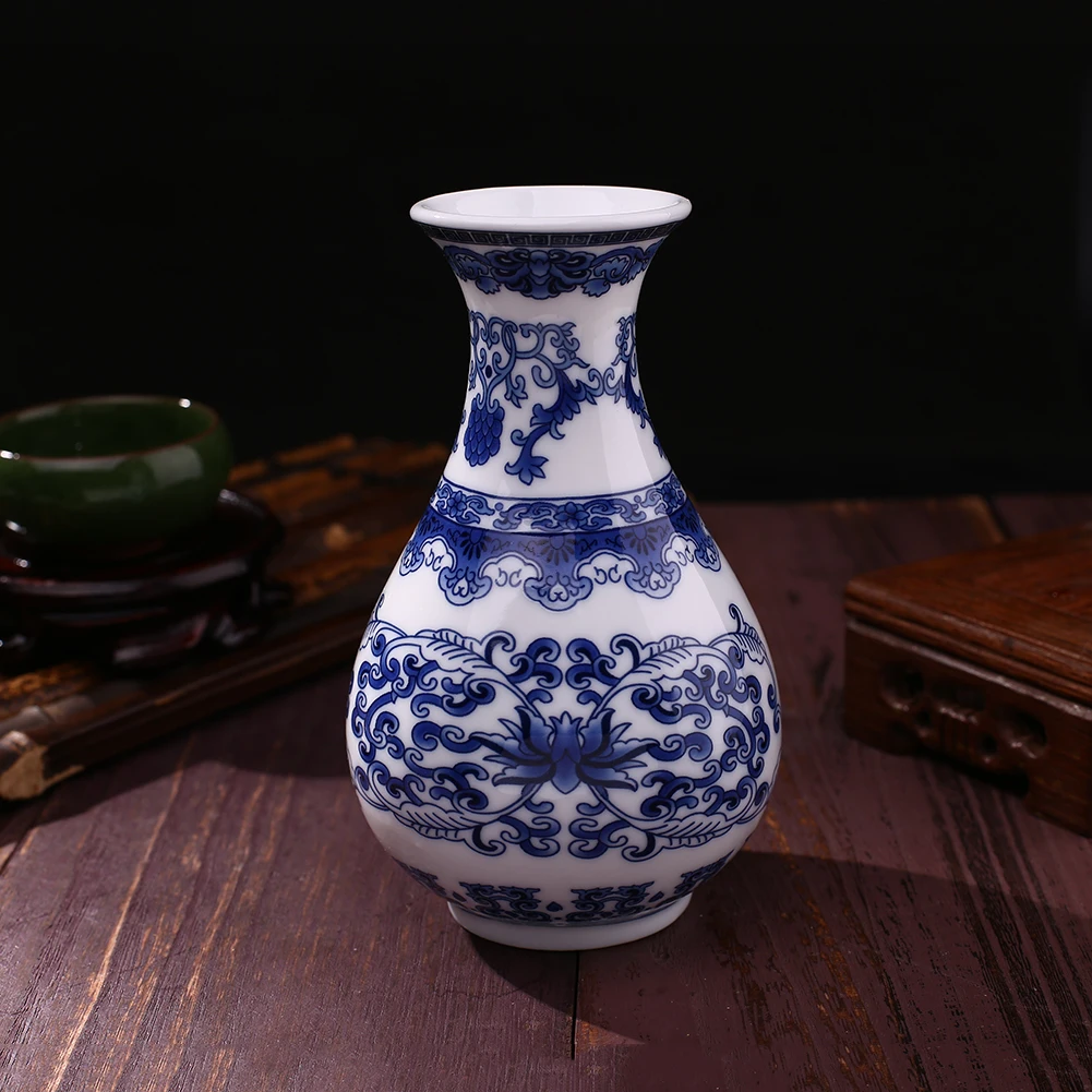 Vintage Home Decor Ceramic Vases Chinese Blue And White Porcelain C Pattern