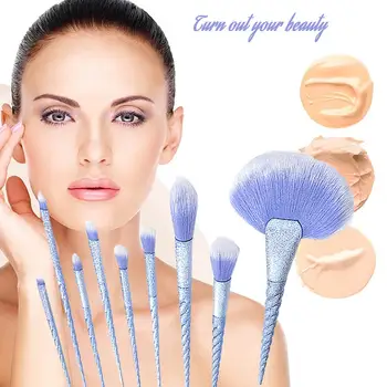 

10PCS Professional Makeup Brush Kit Premium Foundation Face Powder Blush Eyeshadow Brushes Makeup Brush set
