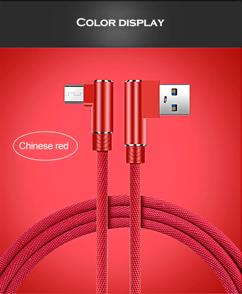 Micro USB кабель 2.0A Быстрый кабель синхронизации данных и зарядки для samsung huawei Xiaomi Andriod Micro USB 90 ° градусов кабели для мобильных телефонов