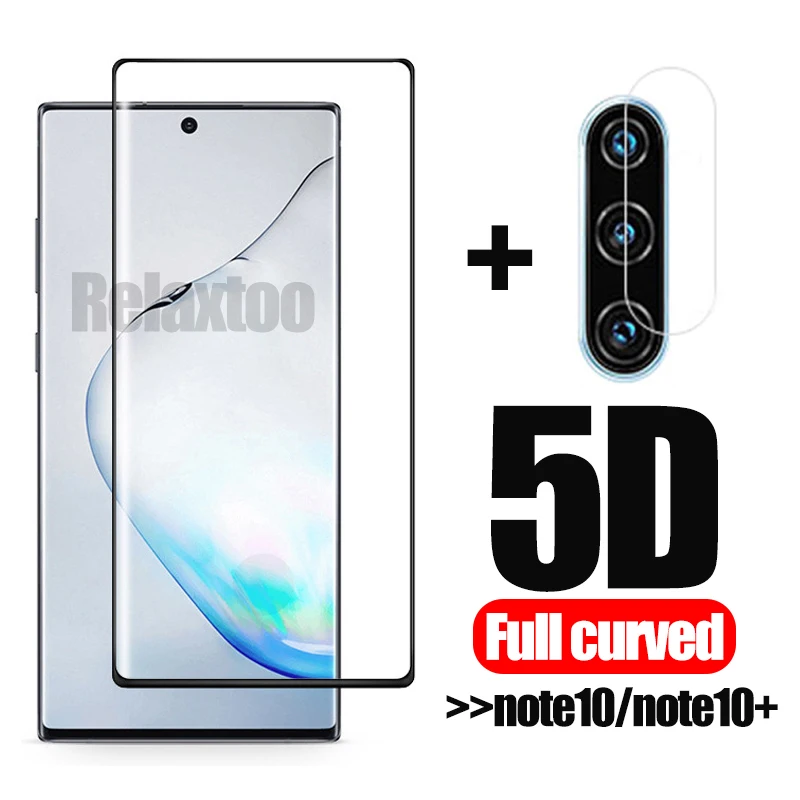 2 в 1 5D изогнутое Защитное стекло для samsung Galaxy note 10 pro Камера объектив на note10 плюс +