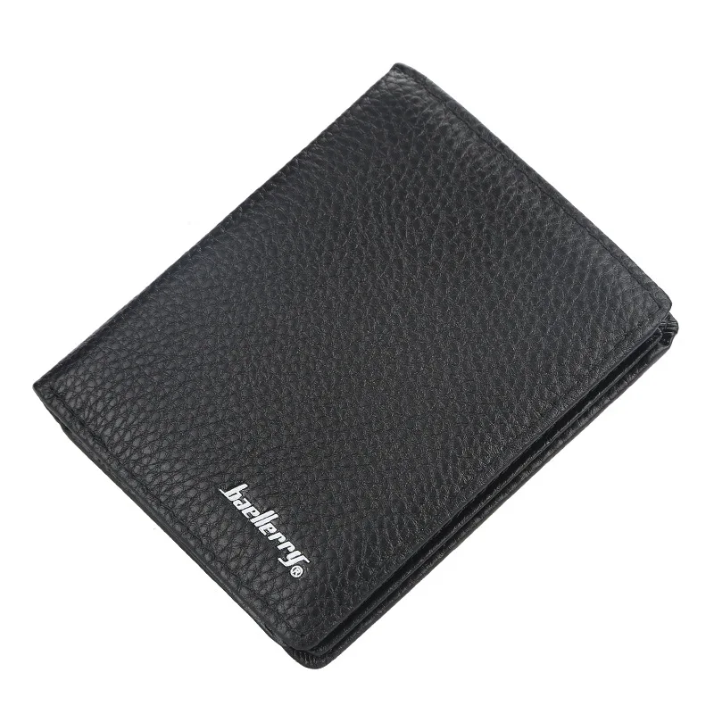 Black 2 Новинка, мужские кошельки из натуральной коровьей кожи, короткий дизайн, держатель для карт, высокое качество, мужской кошелек, винтажный Держатель для фото, мужские кошельки - Цвет: Black 2