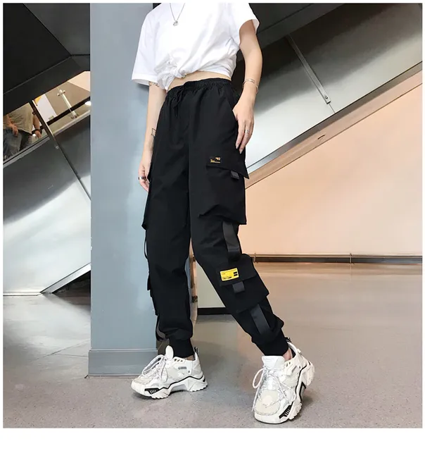 Women Hot Cargo Pants High Waist Loose Streetwear Baggy Printed Hip Hop  Joggers Pants Tie Dye Trousers - China Women Trousers and Women Pants price