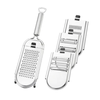 

Stainless Steel Slicer Shredder Cheese Grater,Multipurpose Blades Suitable for Potato, Tomato, Cheese, Fruit and More