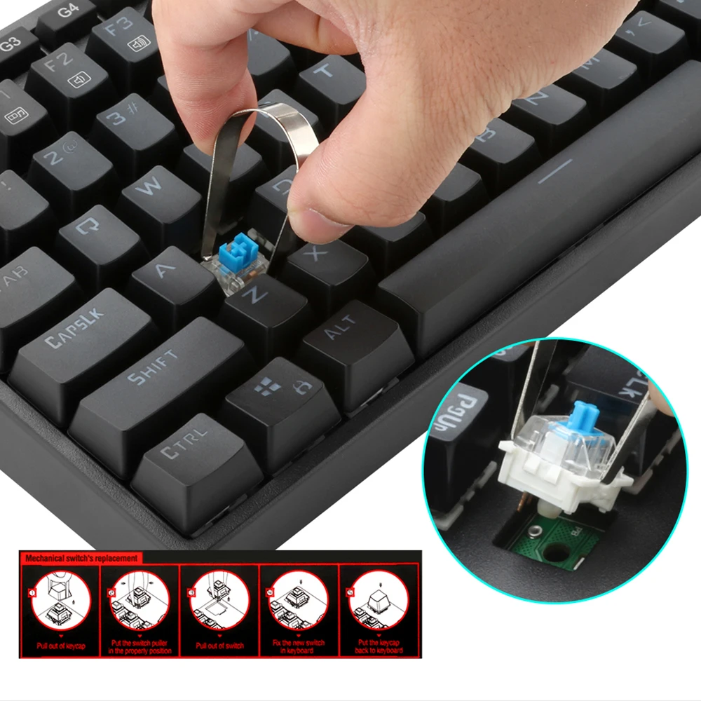 Механическая игровая клавиатура Redragon K579 с RGB подсветкой USB синие переключатели