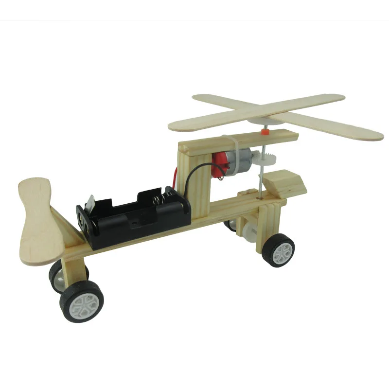 

DIY Assembled Material Electric Helicopter Science And Technology Small Invention for Making Science Experiment Gear Physics Toy